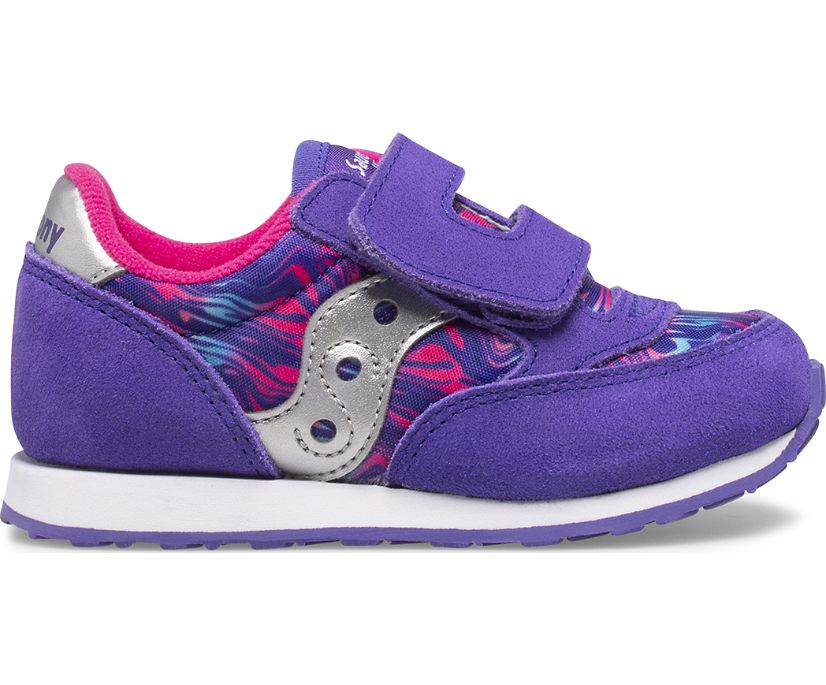 Kids\' Saucony Baby Jazz Hook & Loop Sneakers Purple | Singapore 727NWYB